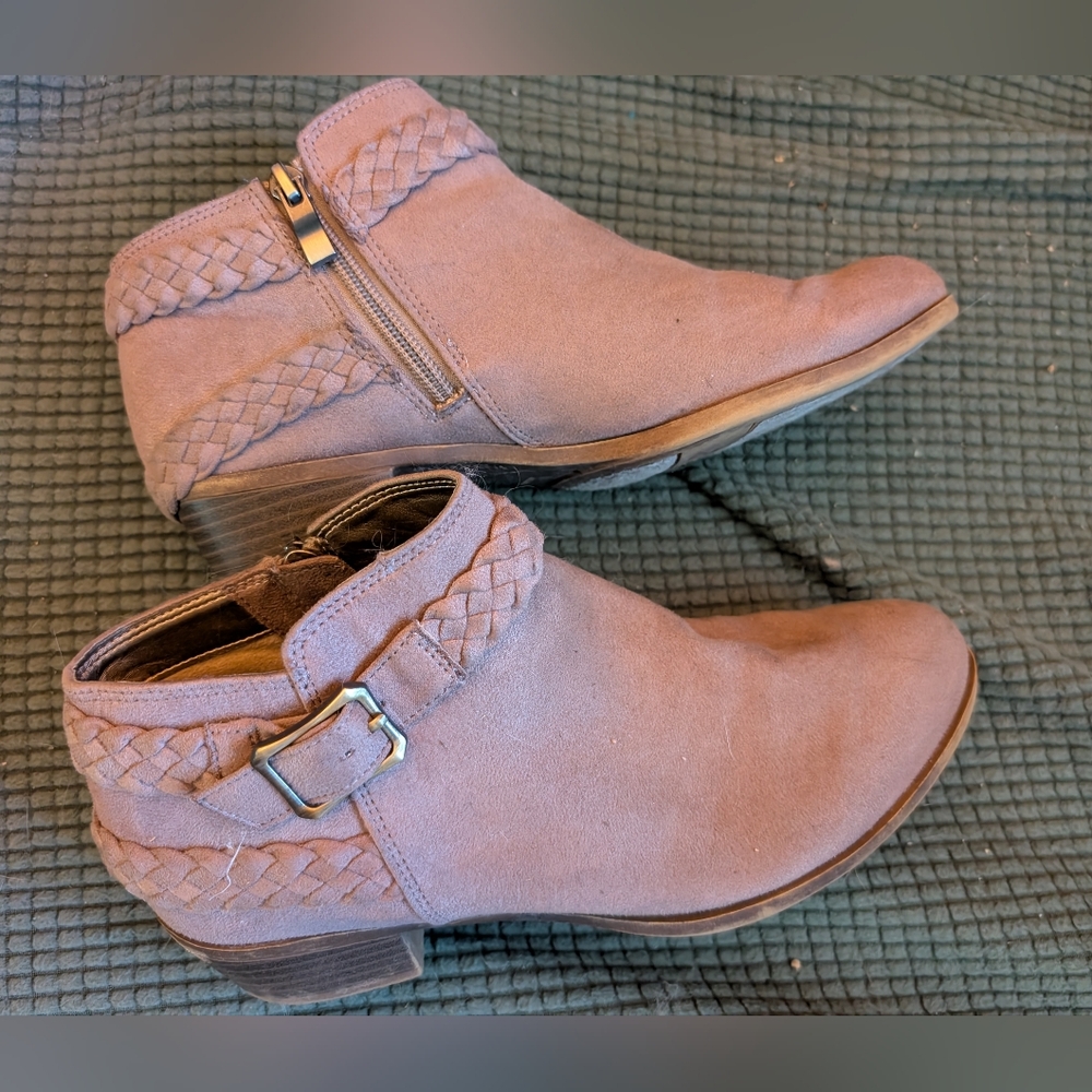 Brown Ankle Boots with Braided Detail